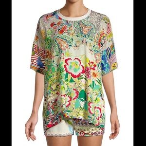 Johnny Was Annalyn Printed Silk 2-Piece Shirt & Shorts Set
